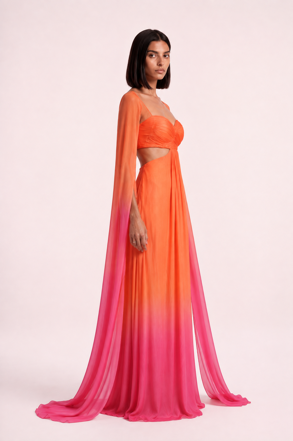 Long Draped Sleeves Gown - PU27:RW24 4