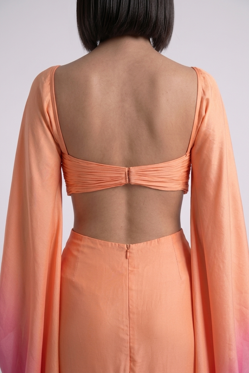Long Draped Sleeves Gown - PU27:RW24 6 back detail