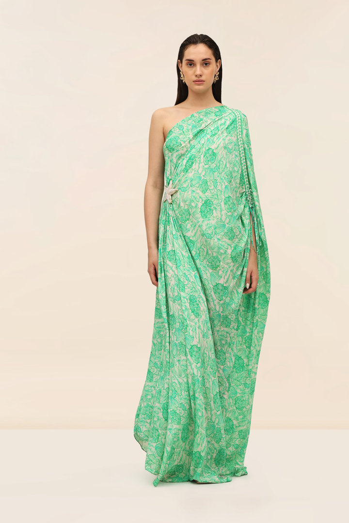 Palm One Shoulder Kaftan