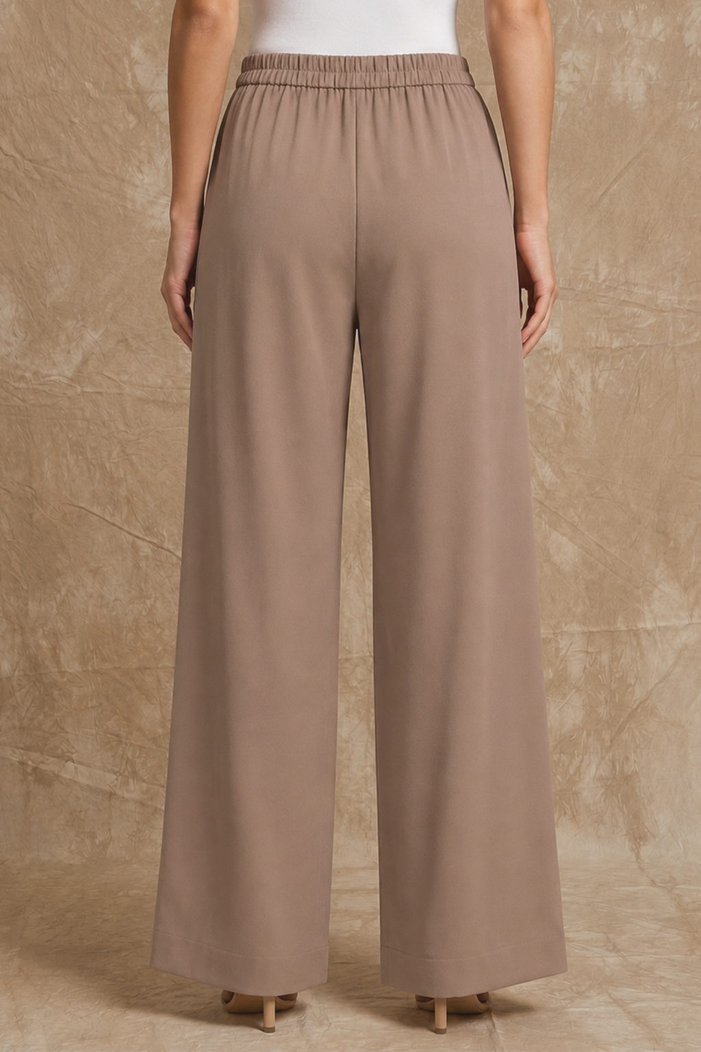 Wide-Leg Trouser — Sand