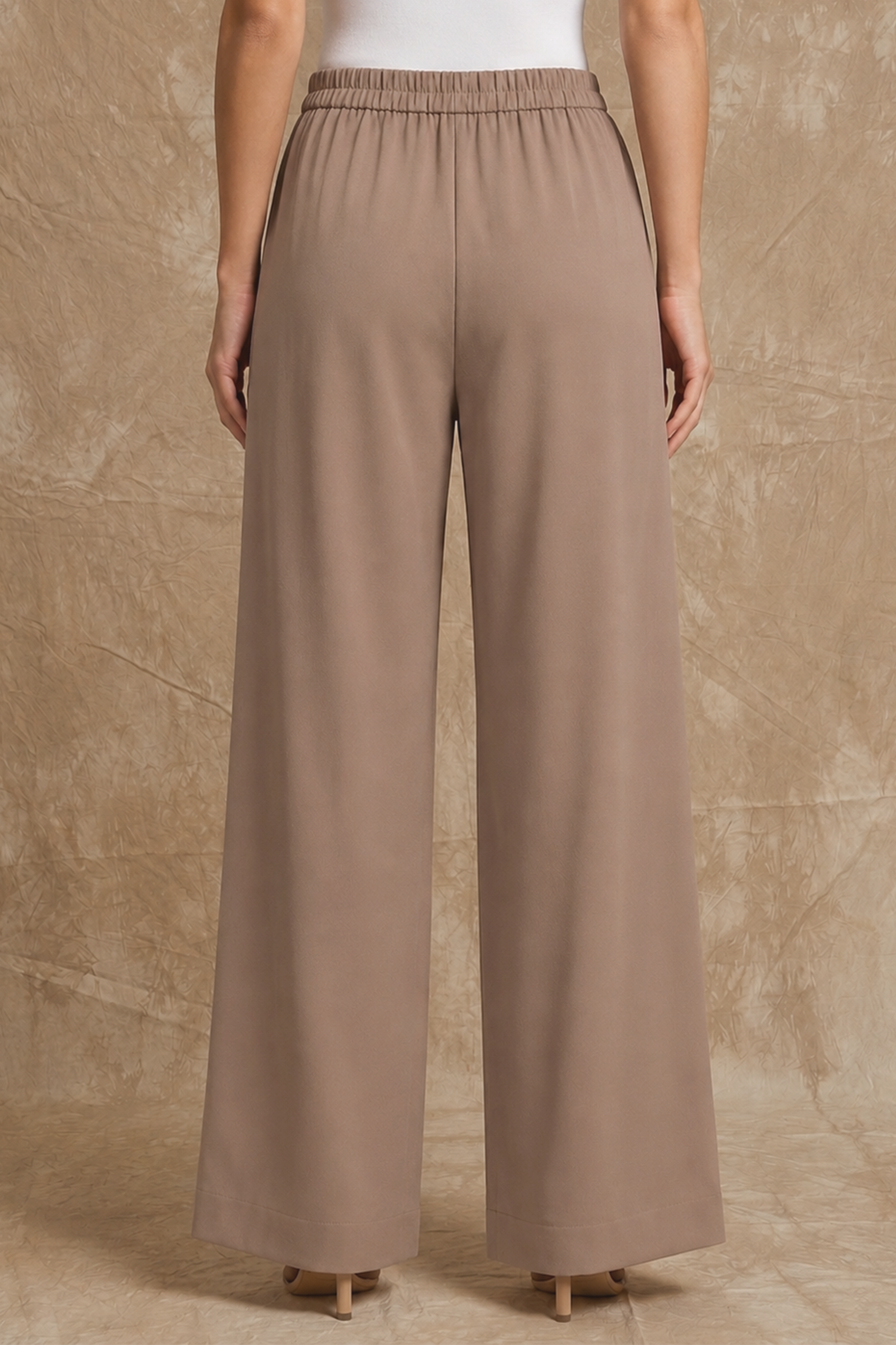 Wide-Leg Trouser — Sand