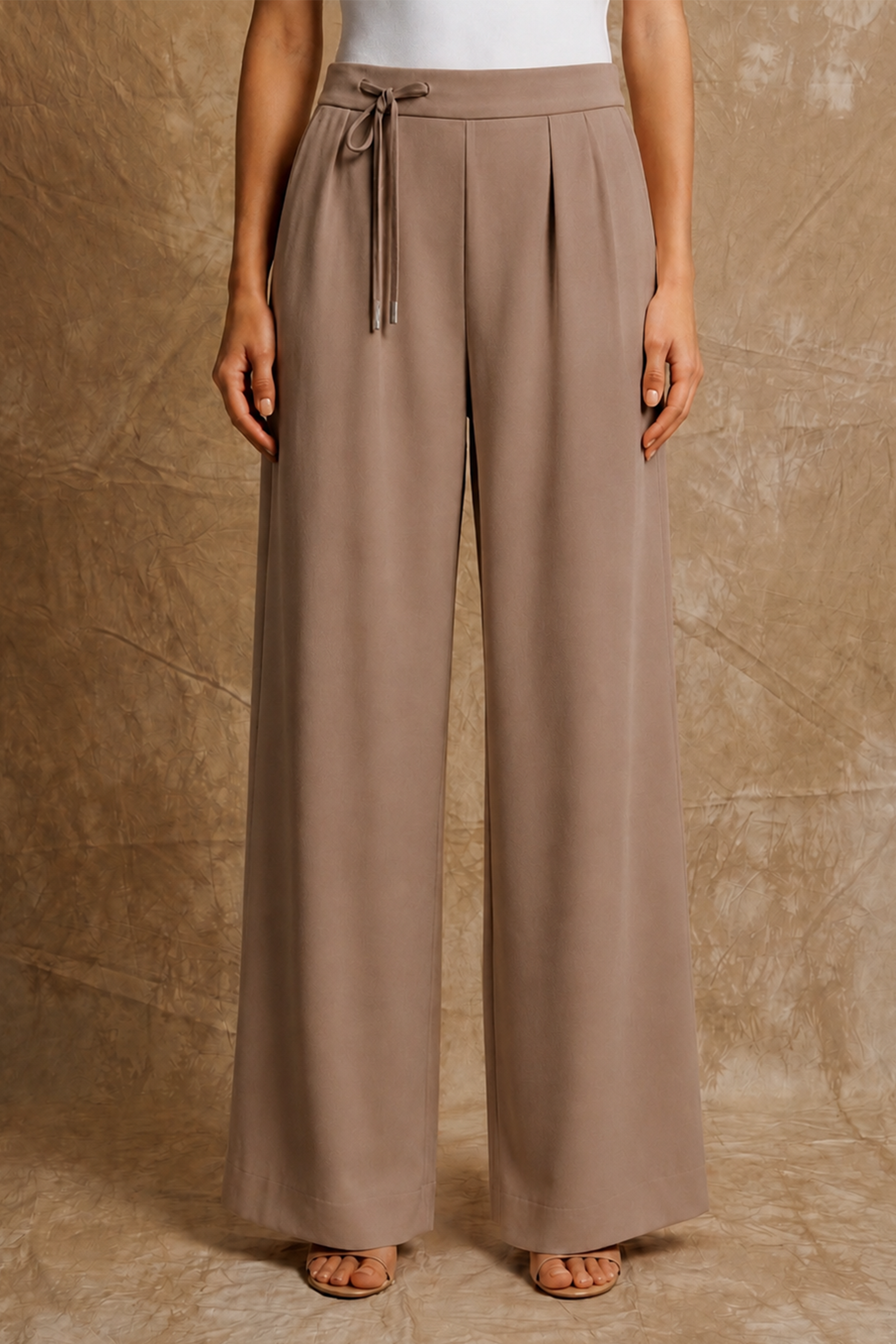 Wide-Leg Trouser — Sand