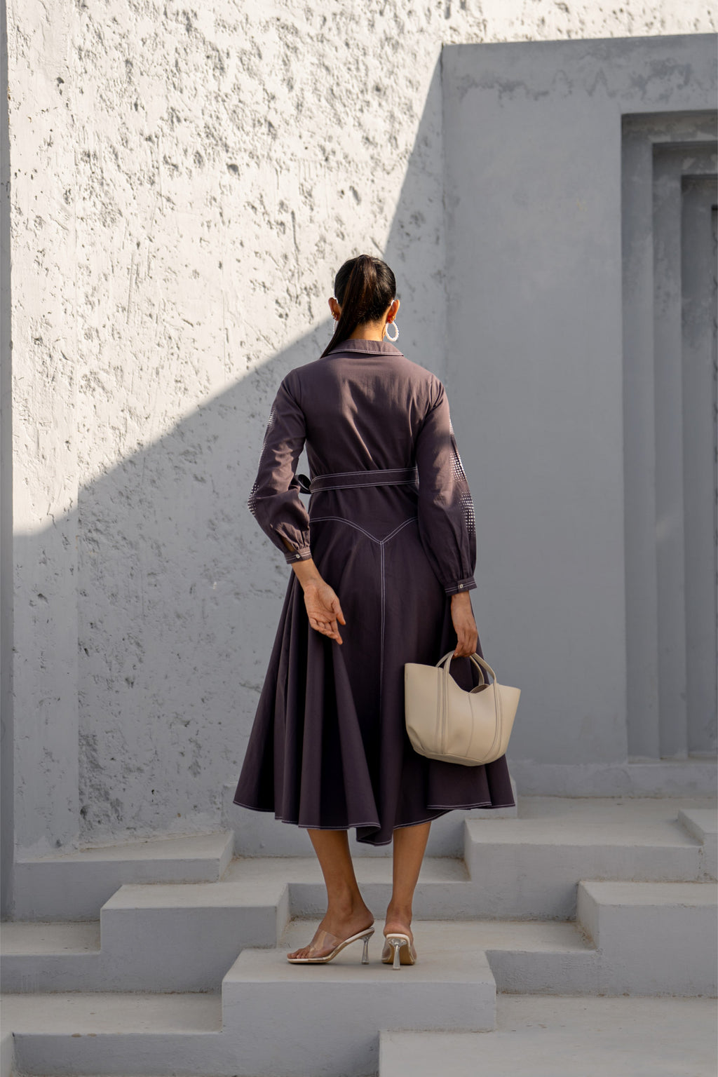 Brown Eclipse Spiral Cape Set