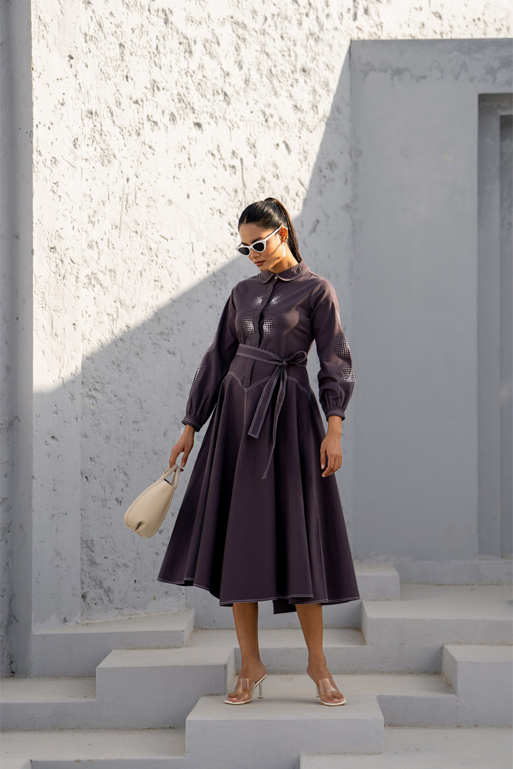 Brown Eclipse Spiral Cape Set