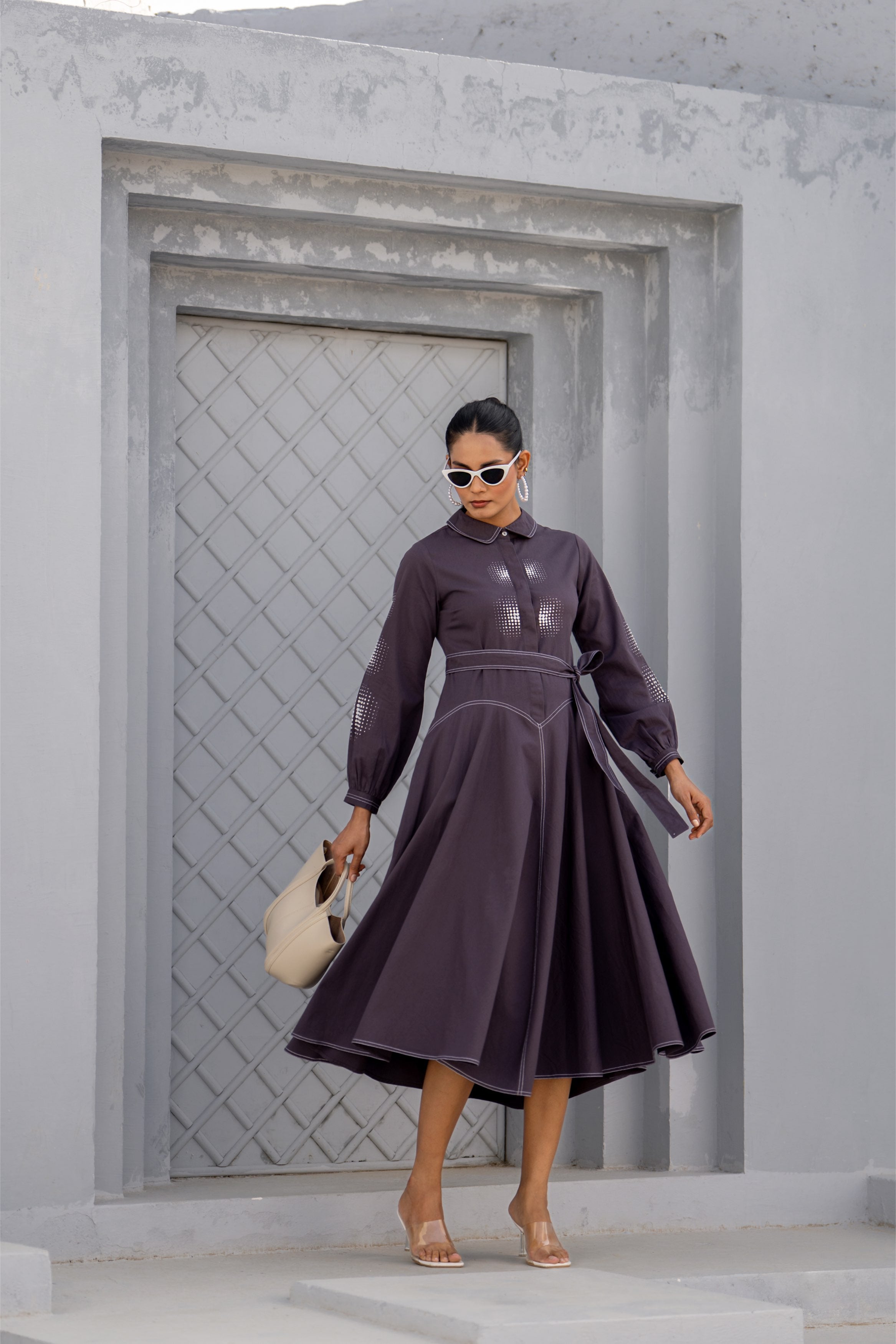 Brown Eclipse Spiral Cape Set