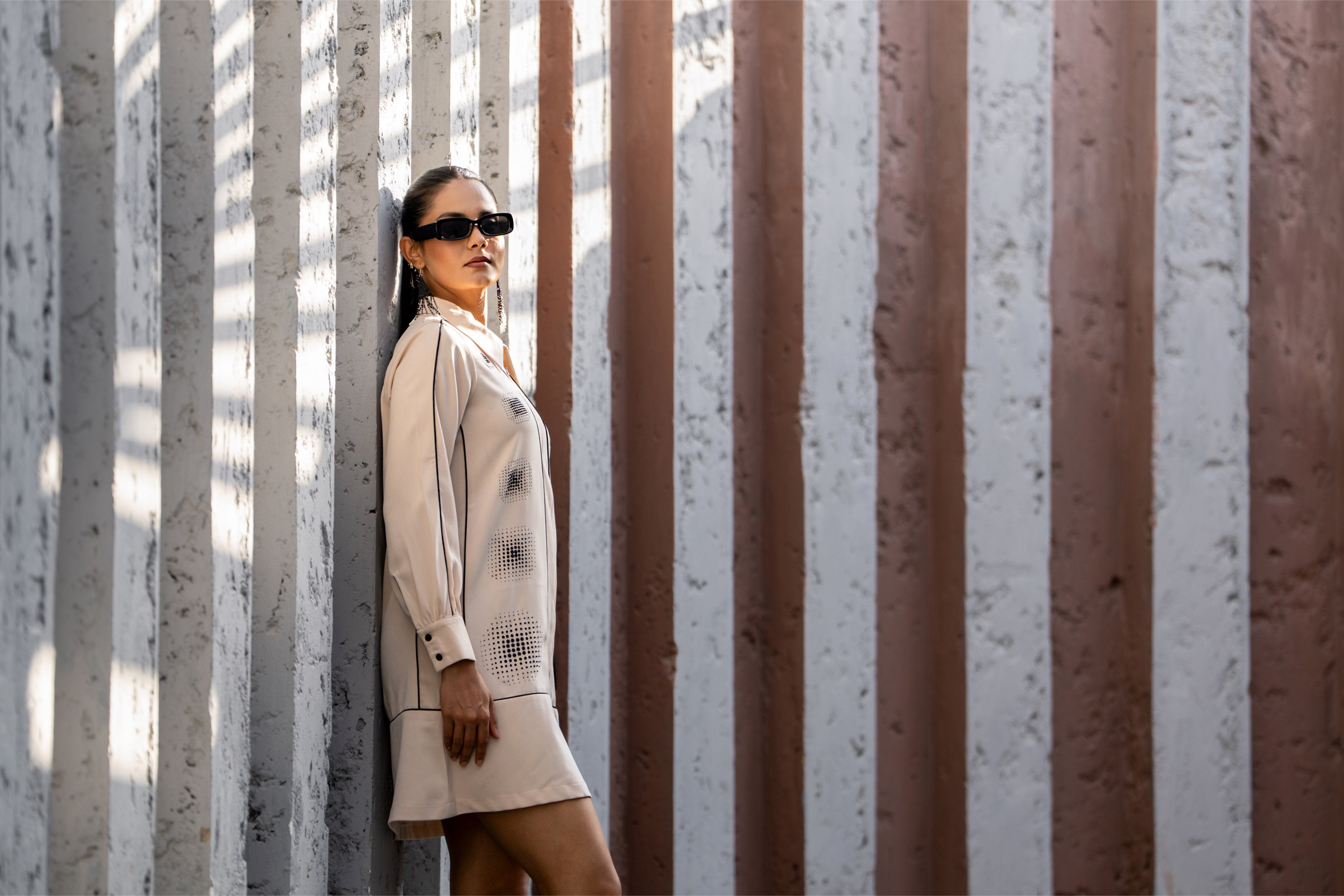 Beige Moon Gradation Dress