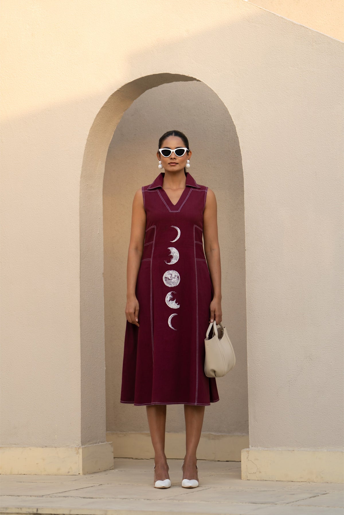 Wine Eclipse Midi Dress — Shop 963 Label, The Curated Collective