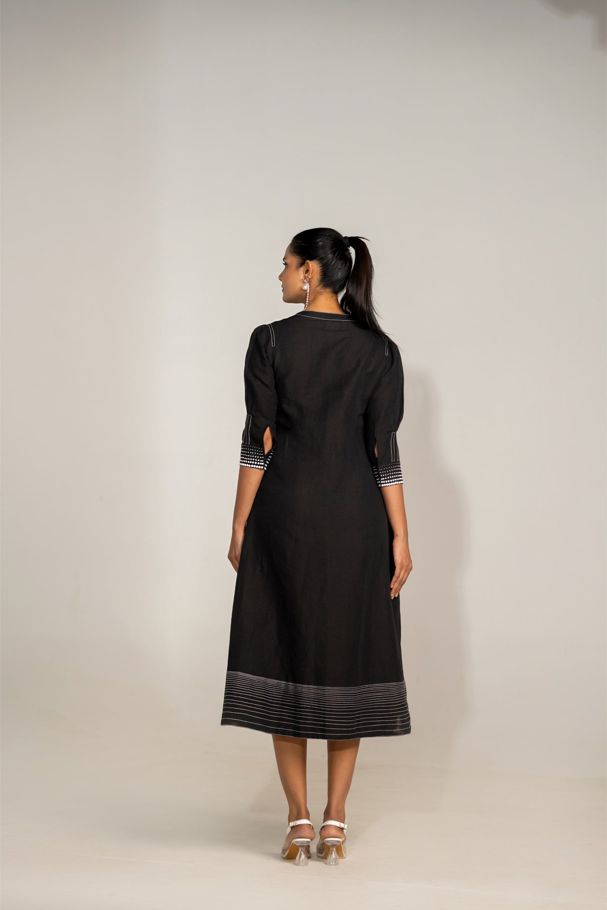 Noir Linen Dress view 2 — Shop 963 Label, The Curated Collective