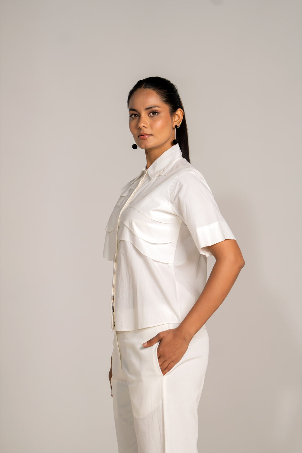 Crisp White Wave Shirt