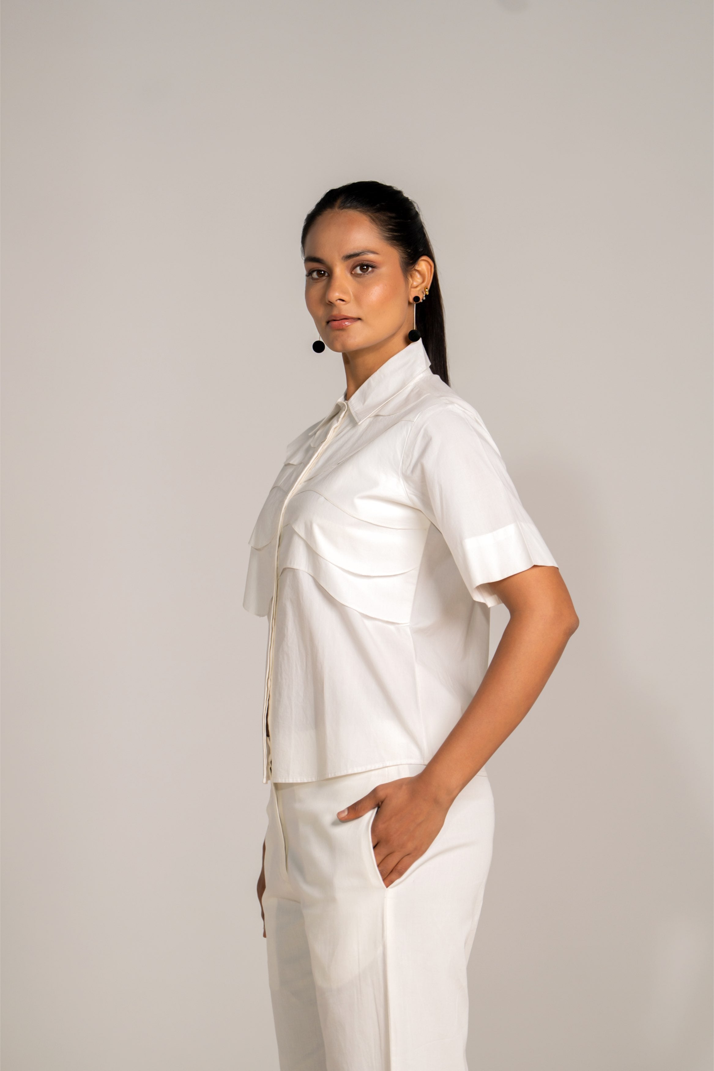 Crisp White Wave Shirt