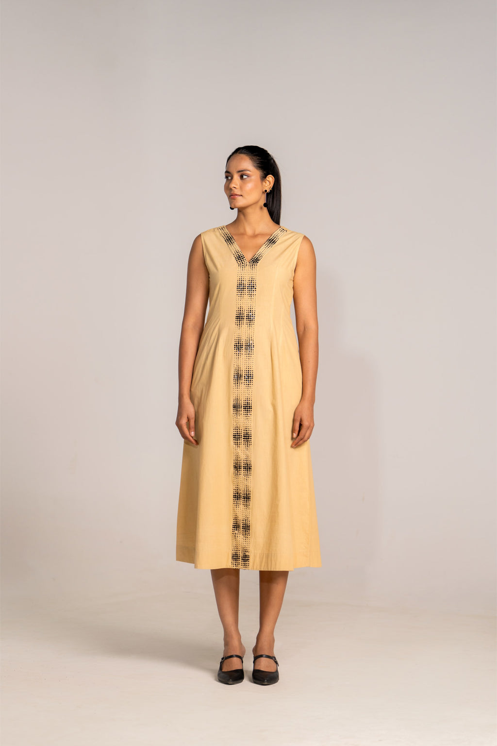 Golden Solstice Midi Dress