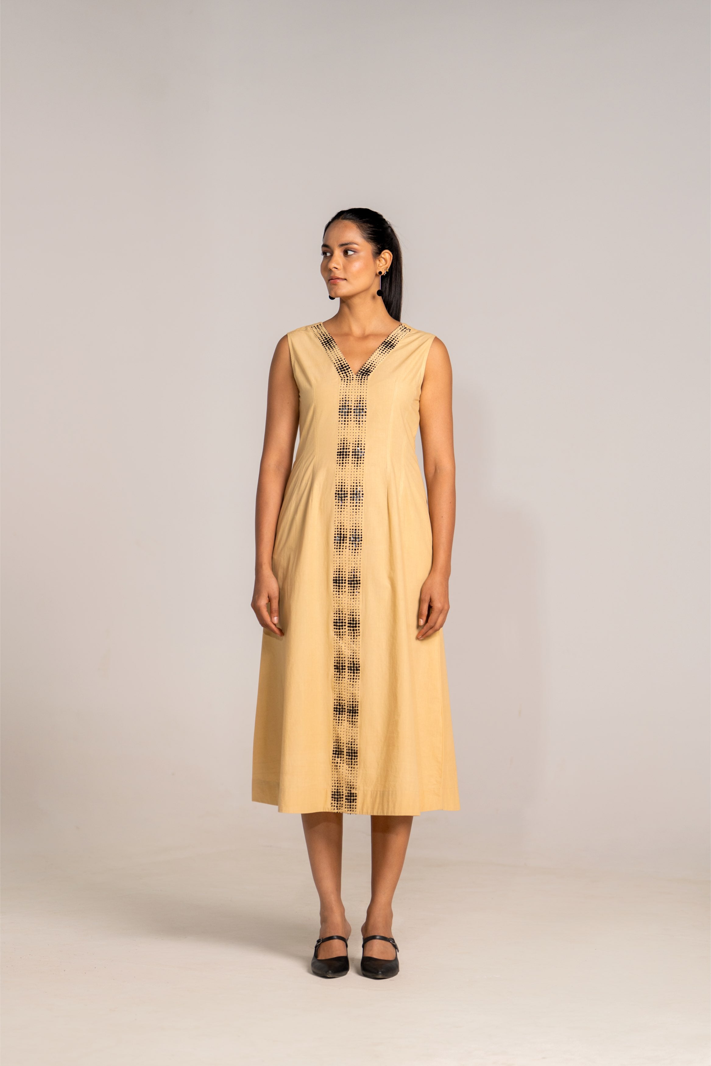 Golden Solstice Midi Dress