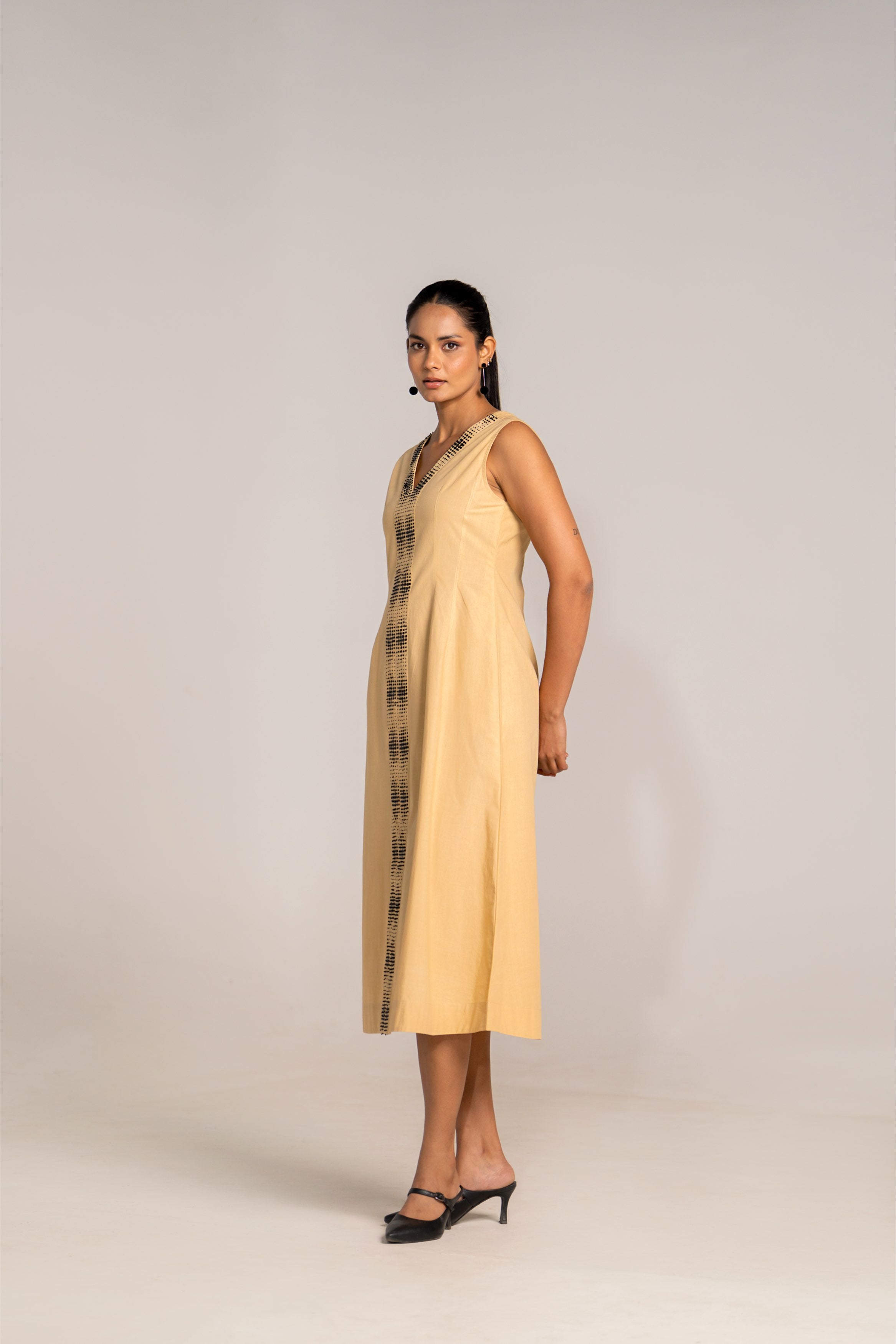 Golden Solstice Midi Dress