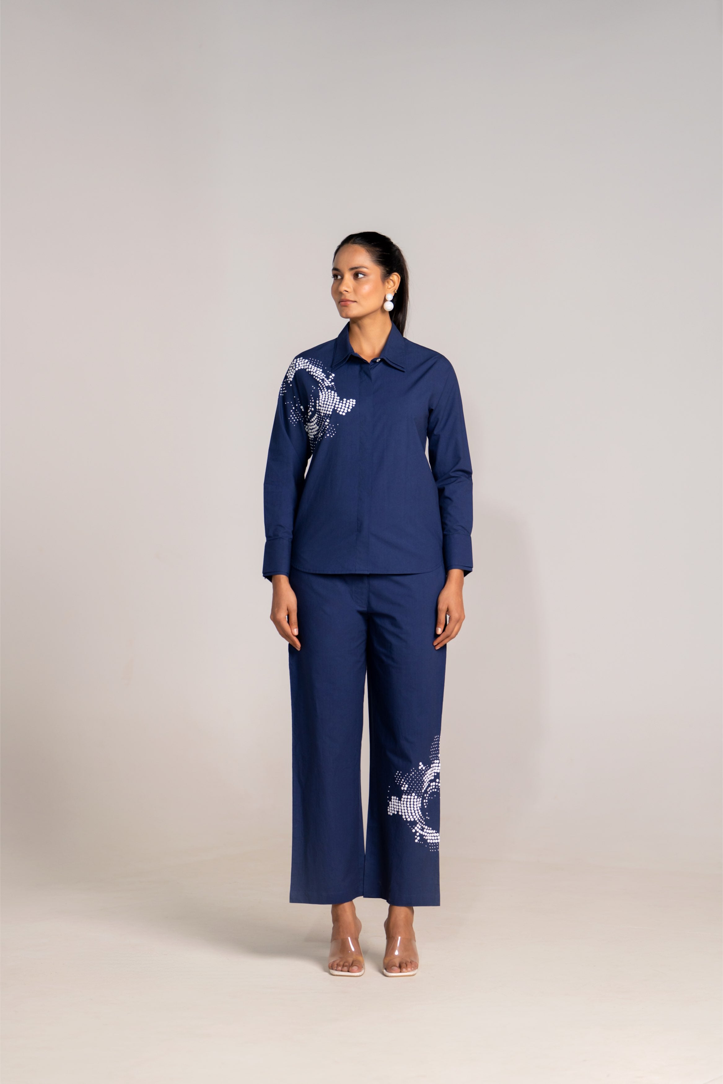Halftone Blue Cotton Coord Set