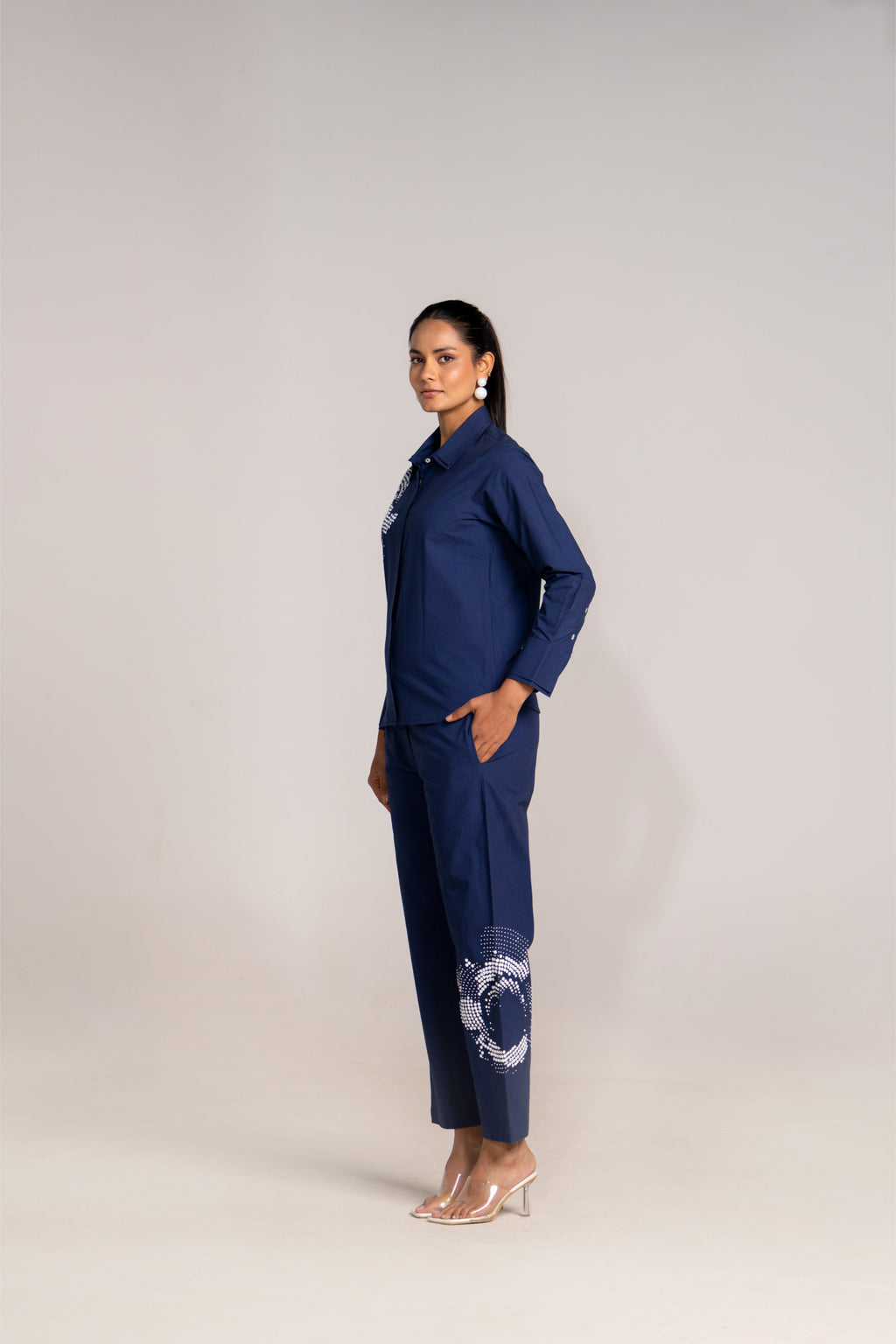 Halftone Blue Cotton Coord Set