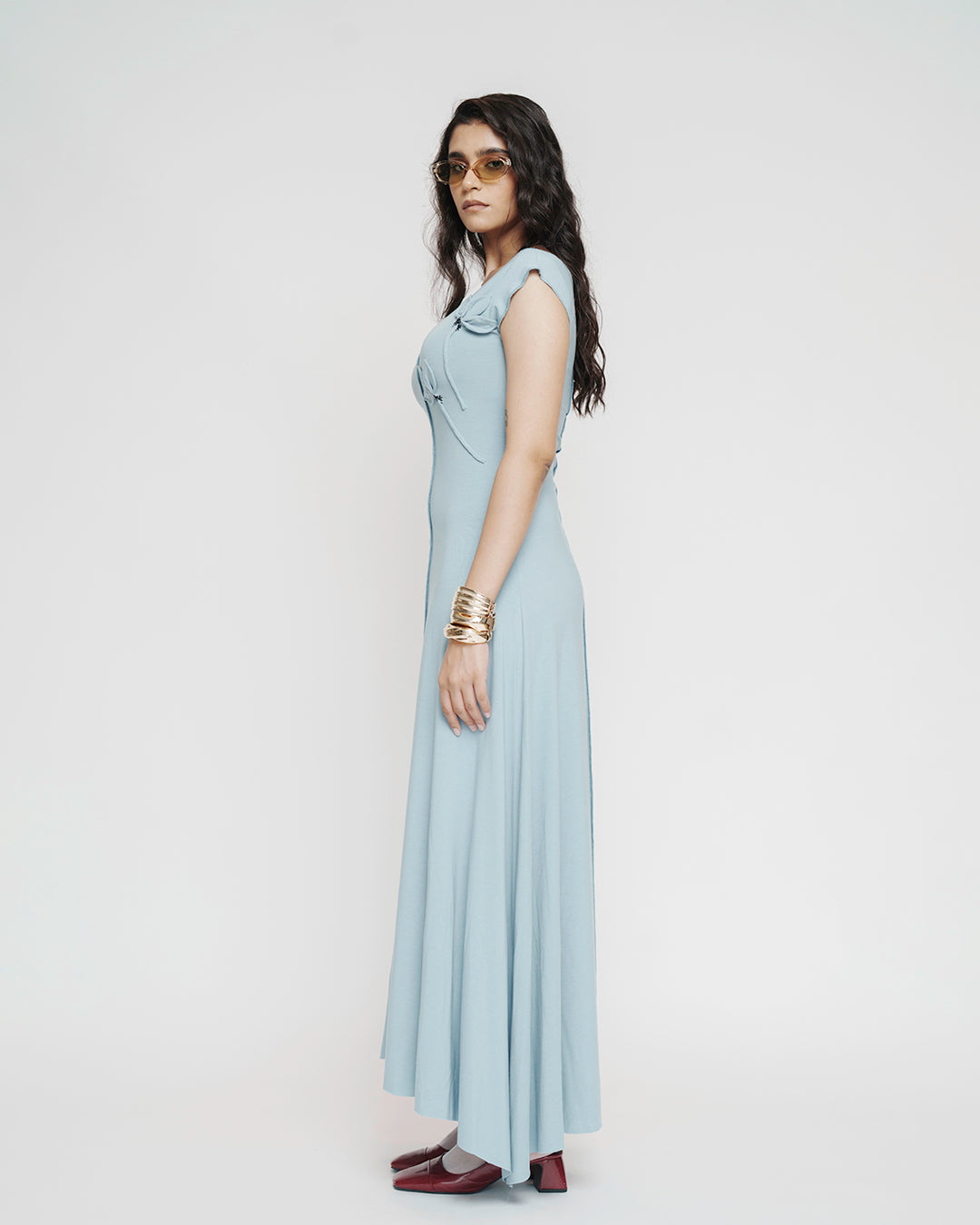 Cloud Blue Dress view 2 — annstudios.in, The Curated Collective