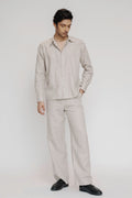 Stone embellished linen shirt