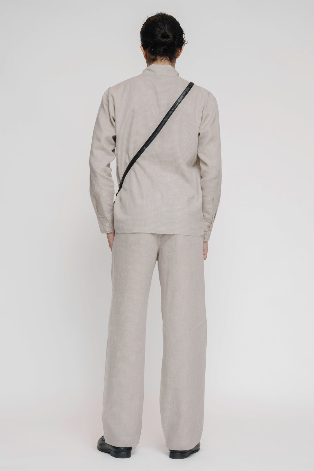 Stone embellished linen shirt