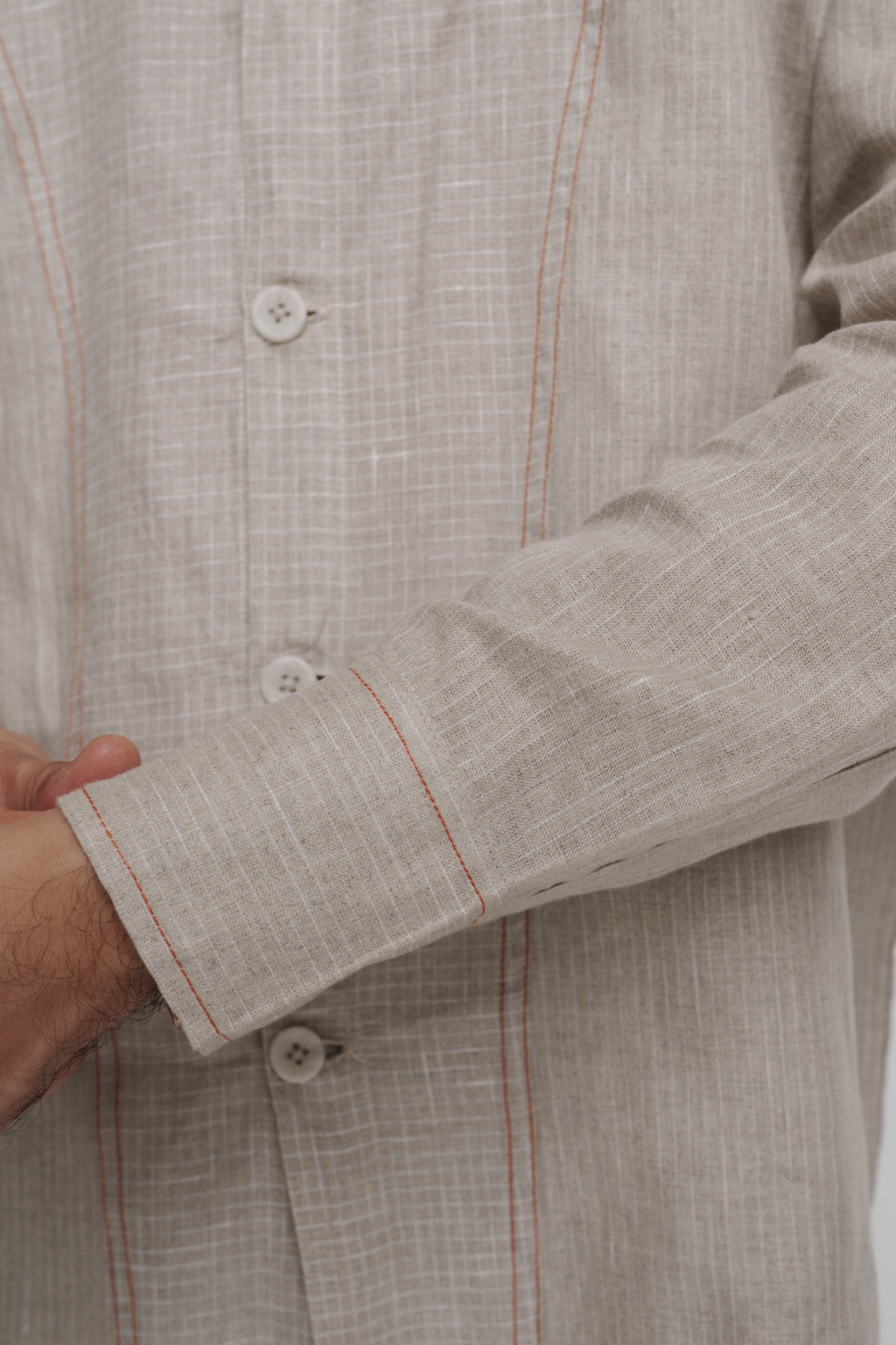 Stone embellished linen shirt