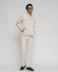 Suede Eggshell Shacket Set