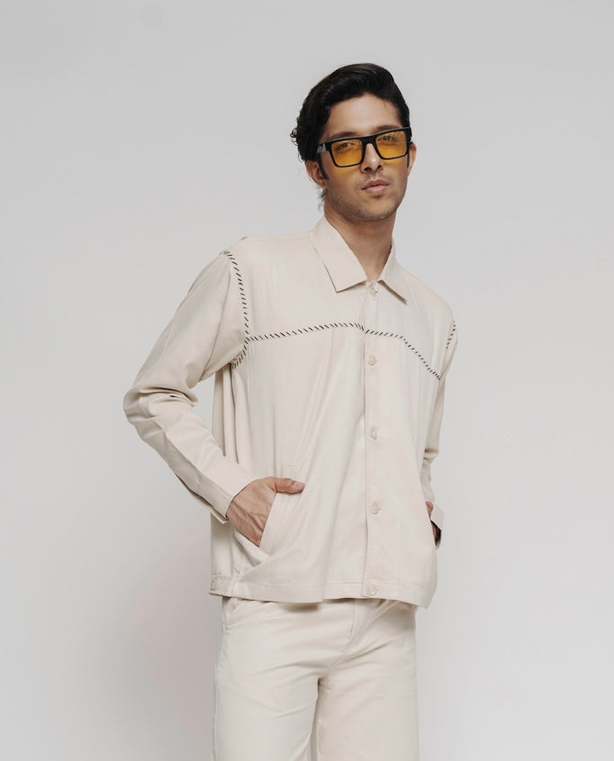 Suede Eggshell Shacket