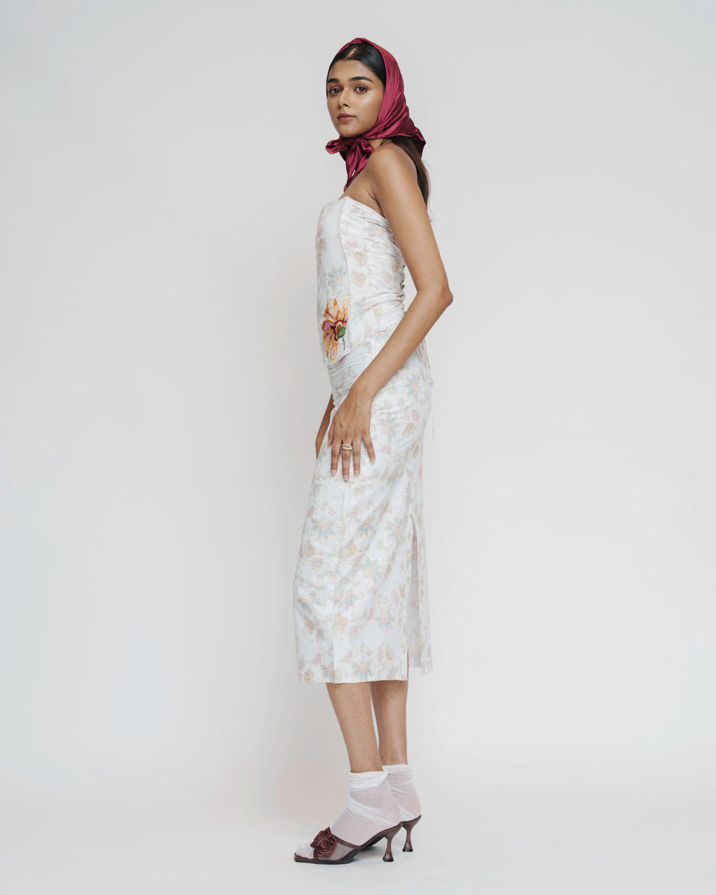 Floral Embroidered Corset Set