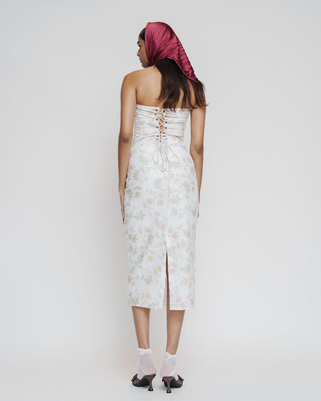 Floral Embroidered Corset Set