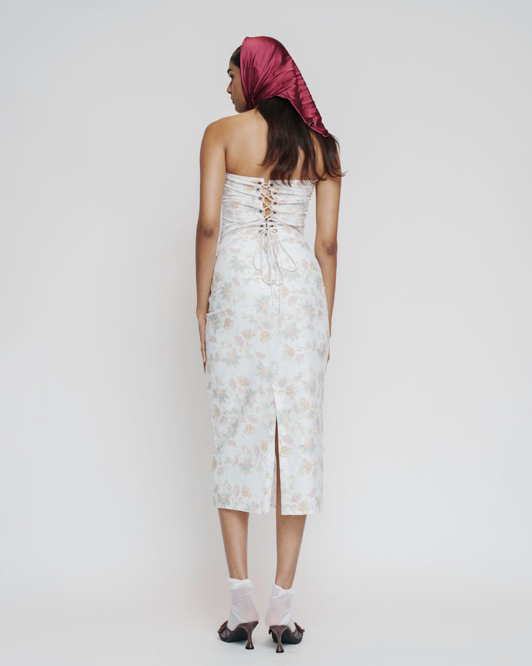 Floral Embroidered Corset Set
