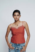 Sunset Beaded Rust Top