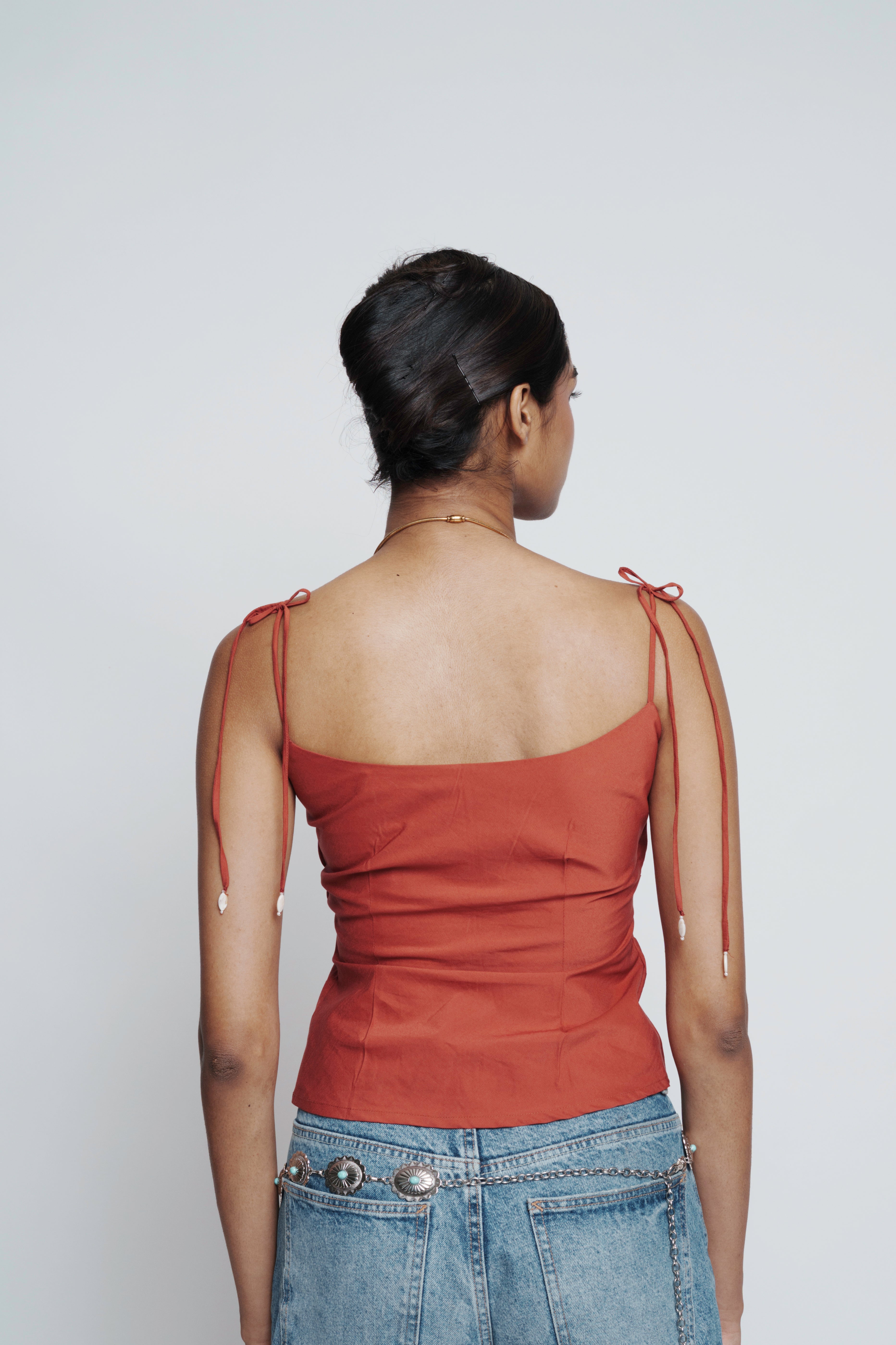 Sunset Beaded Rust Top