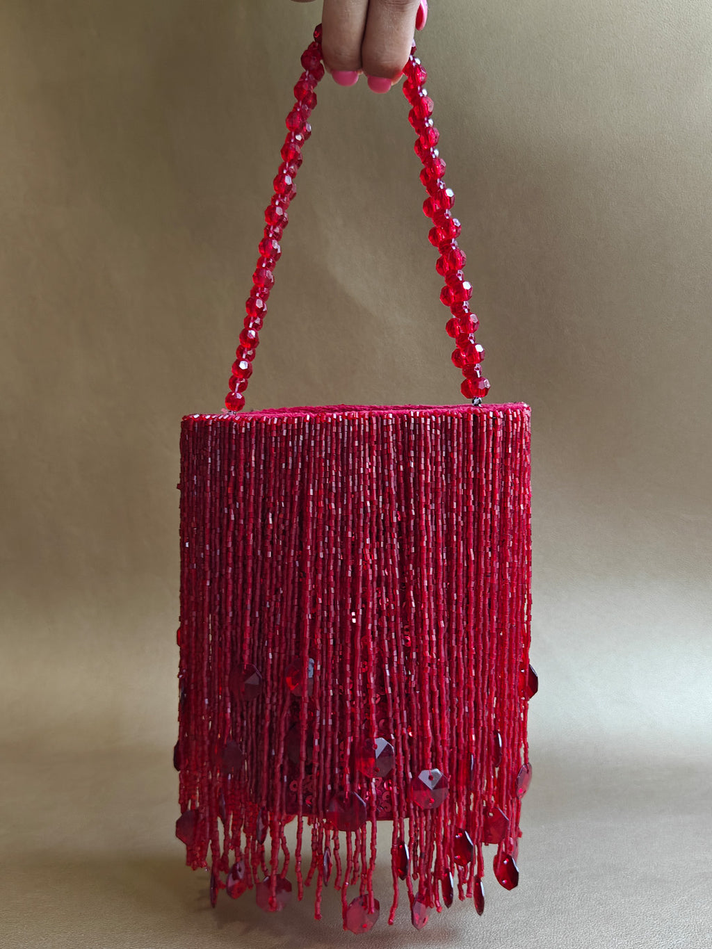 Crimson Red Shimmy Bag