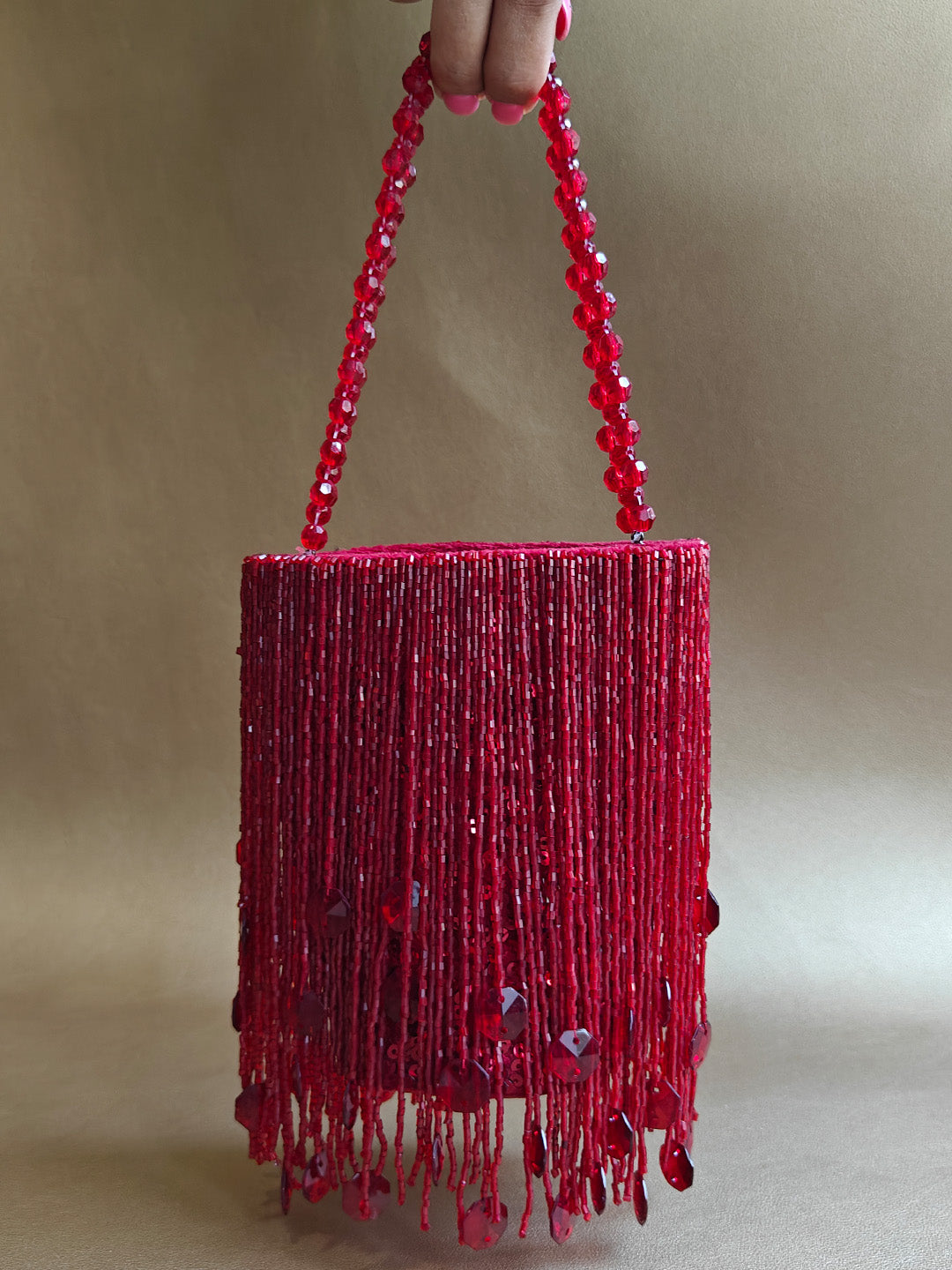 Crimson Red Shimmy Bag