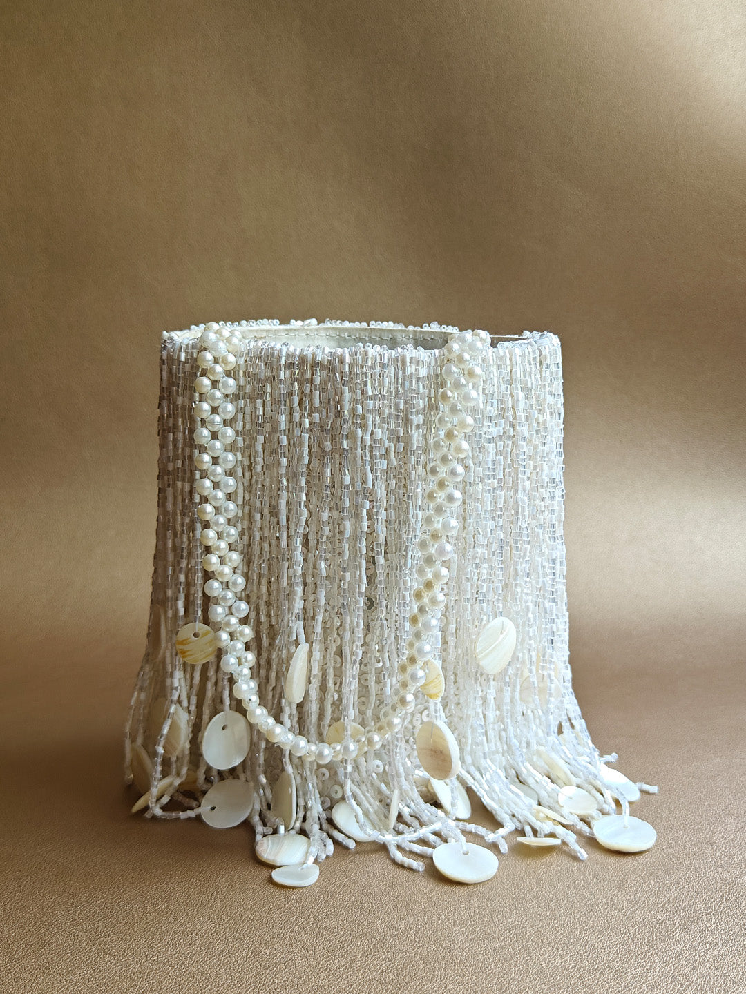 Pearl White Shimmy Bag