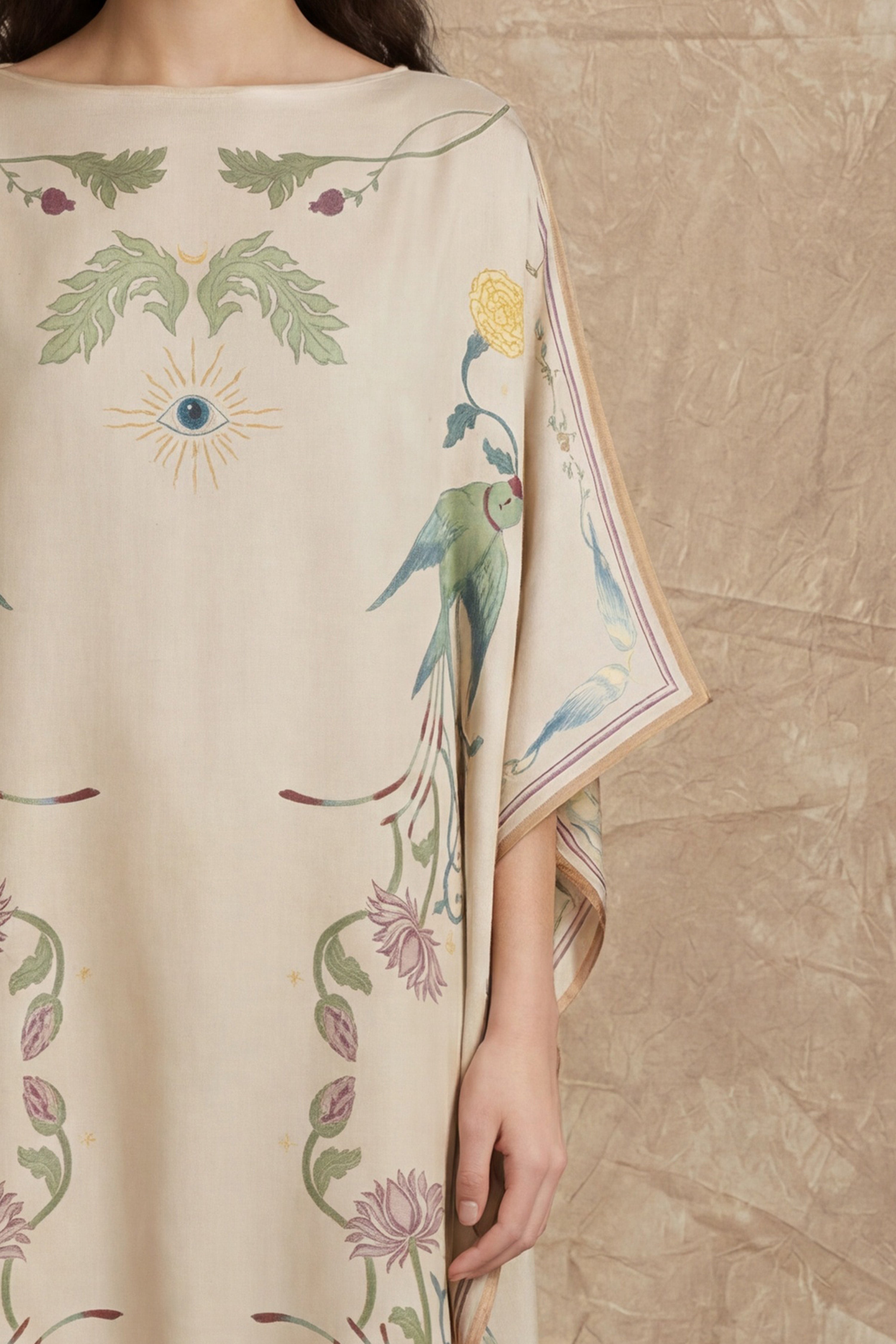 Sun Sigil Kaftan — Sea Pearl