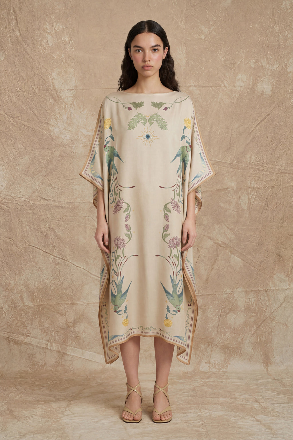Sun Sigil Kaftan — Sea Pearl