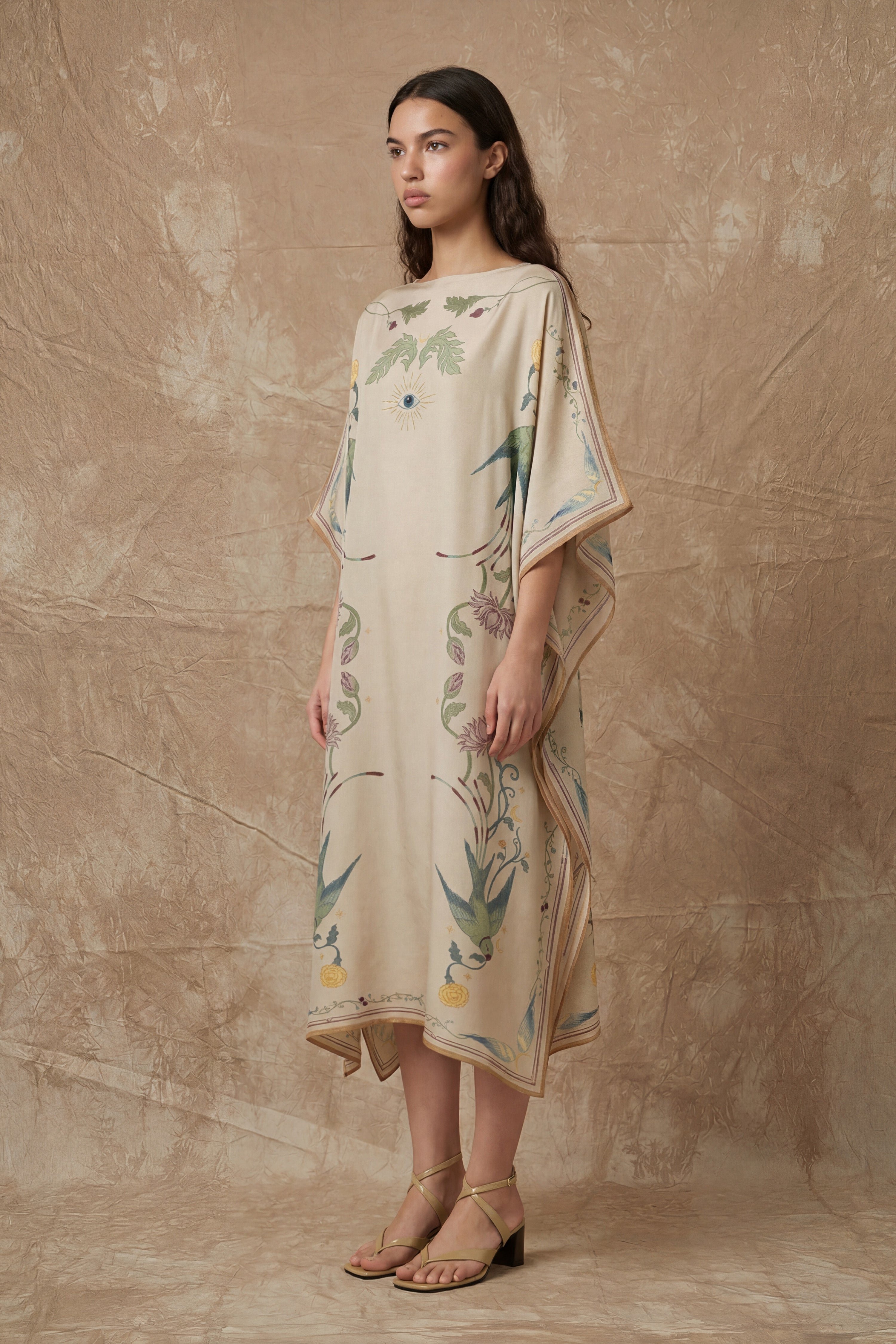Sun Sigil Kaftan — Sea Pearl