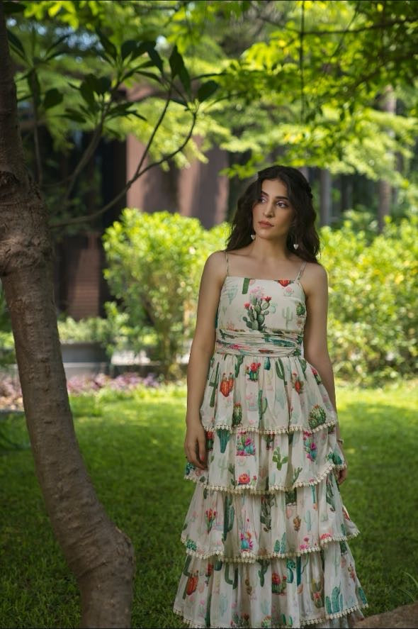 Strappy Tiered Long Dress