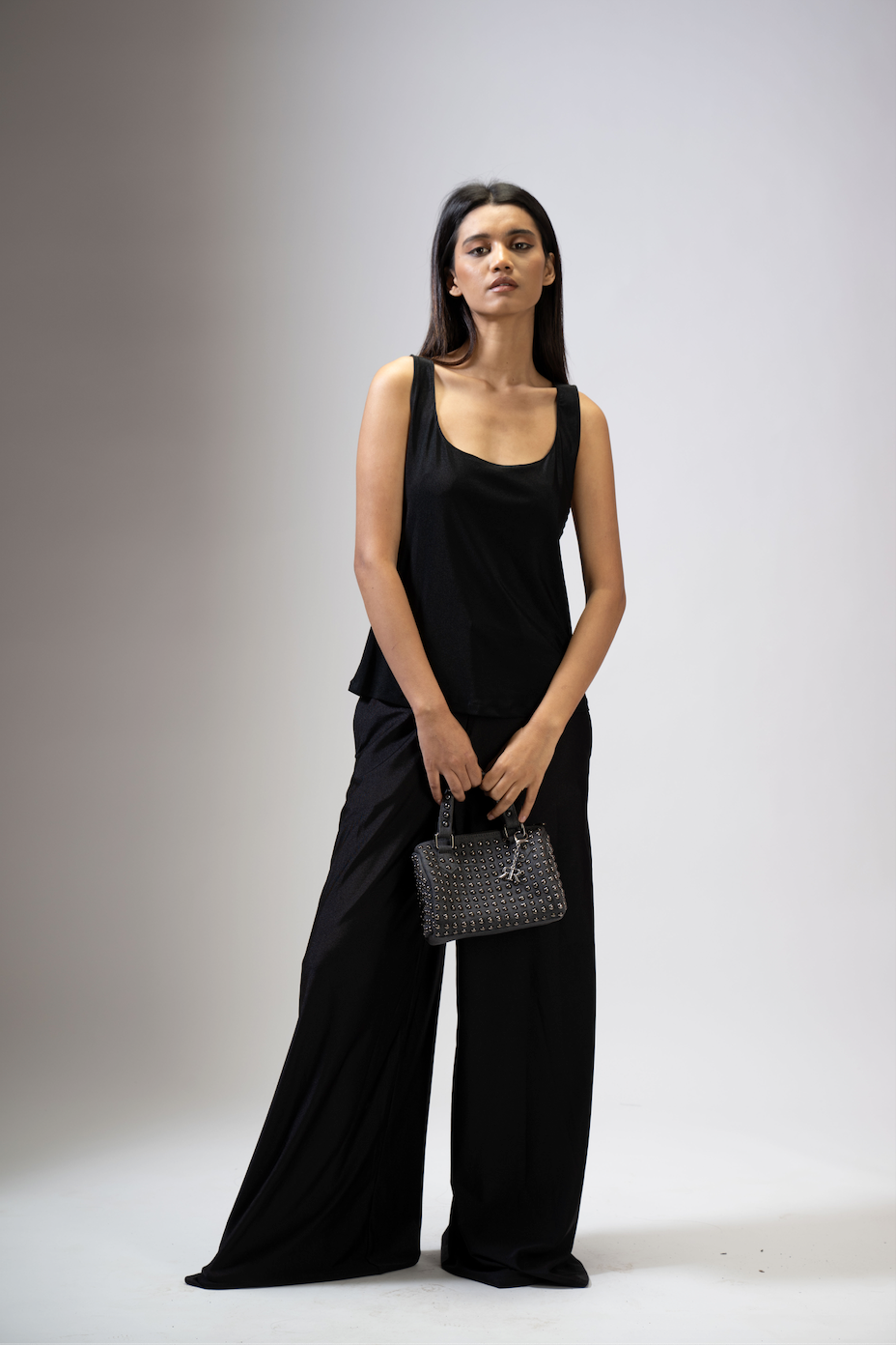 Stone Studded Barrel Bag