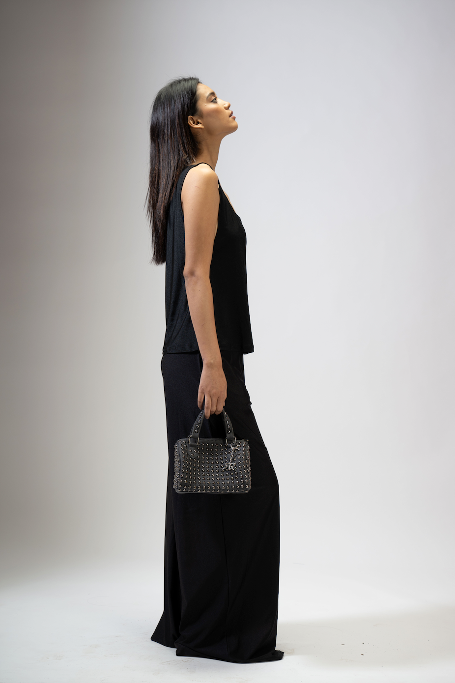 Stone Studded Barrel Bag