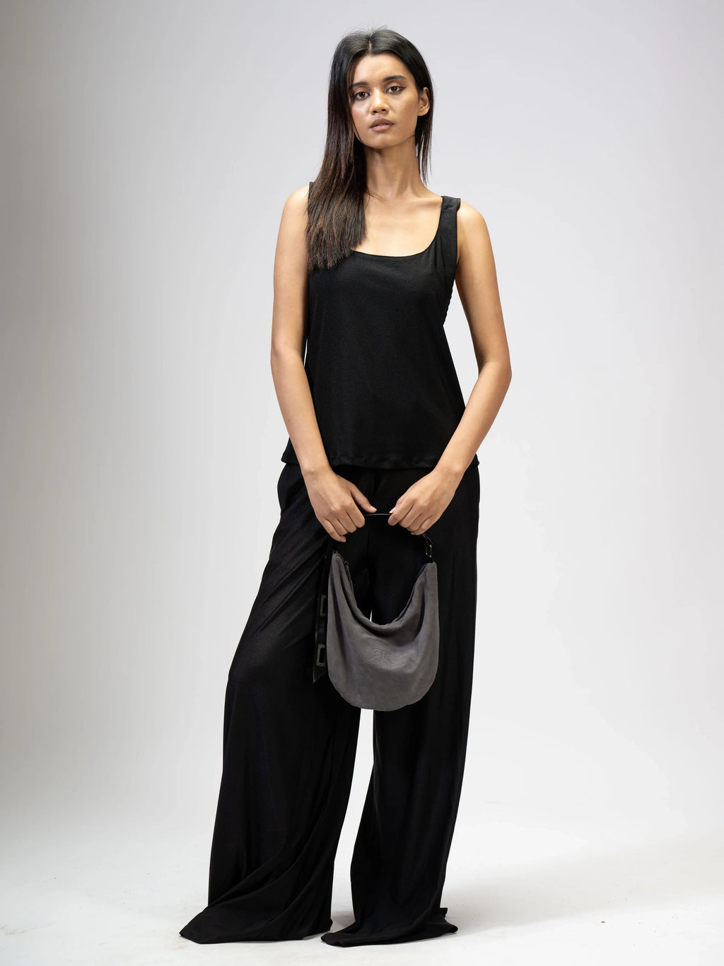 Stone Suede Sack Bag