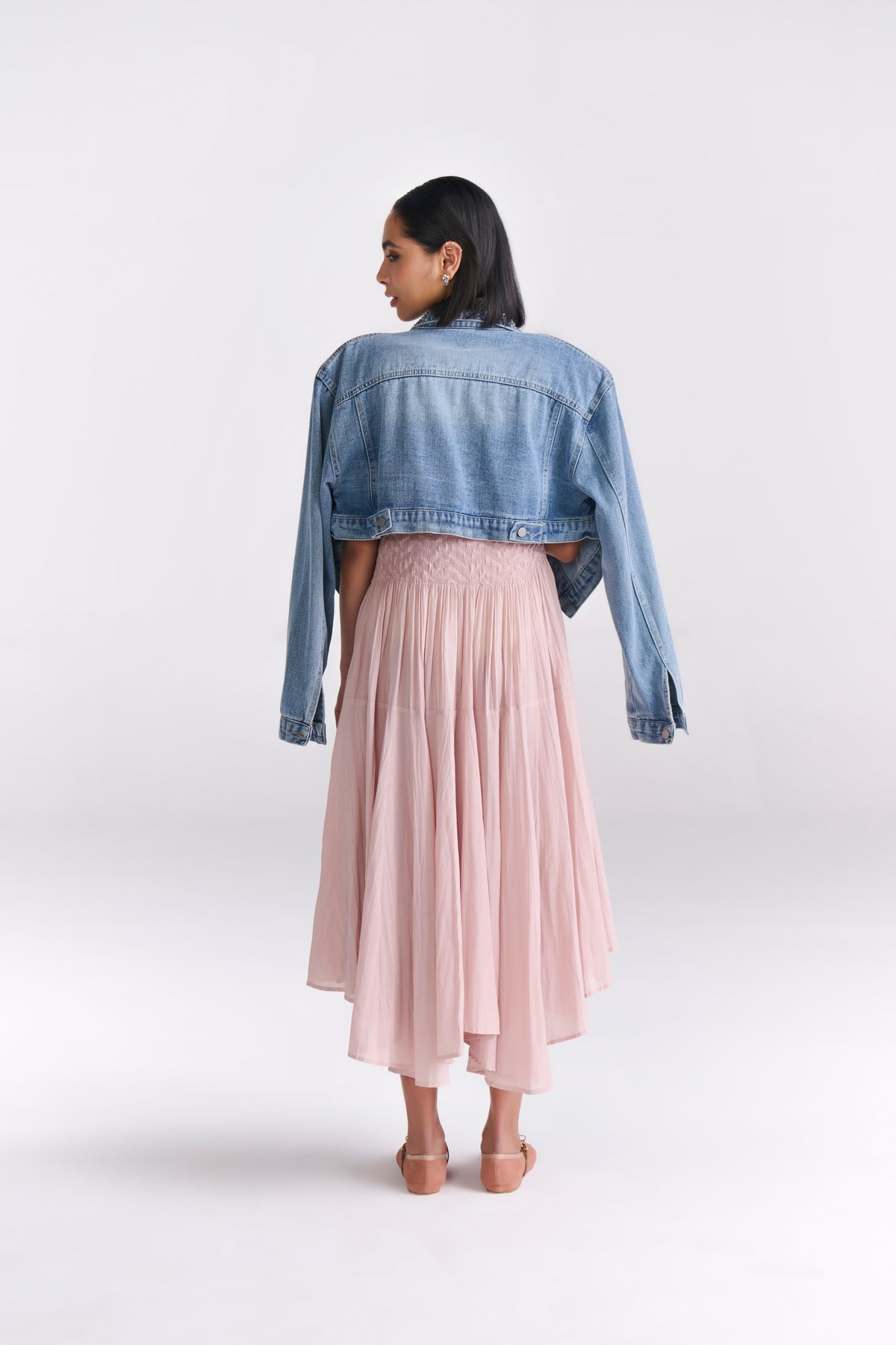 Blue Denim Jacket with Rhinestone Detail view 2 — Tastes Like Couture, The Curated Collective