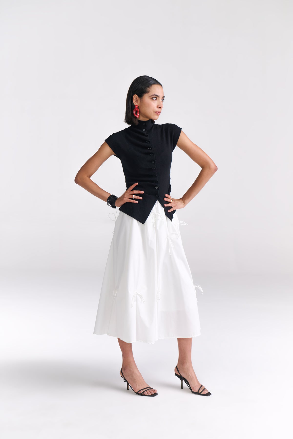 White Midi Skirt with Bows view 2 — Tastes Like Couture, The Curated Collective
