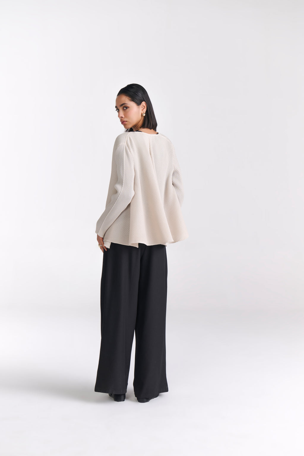 Black Tailored Belted Wide Leg Pants