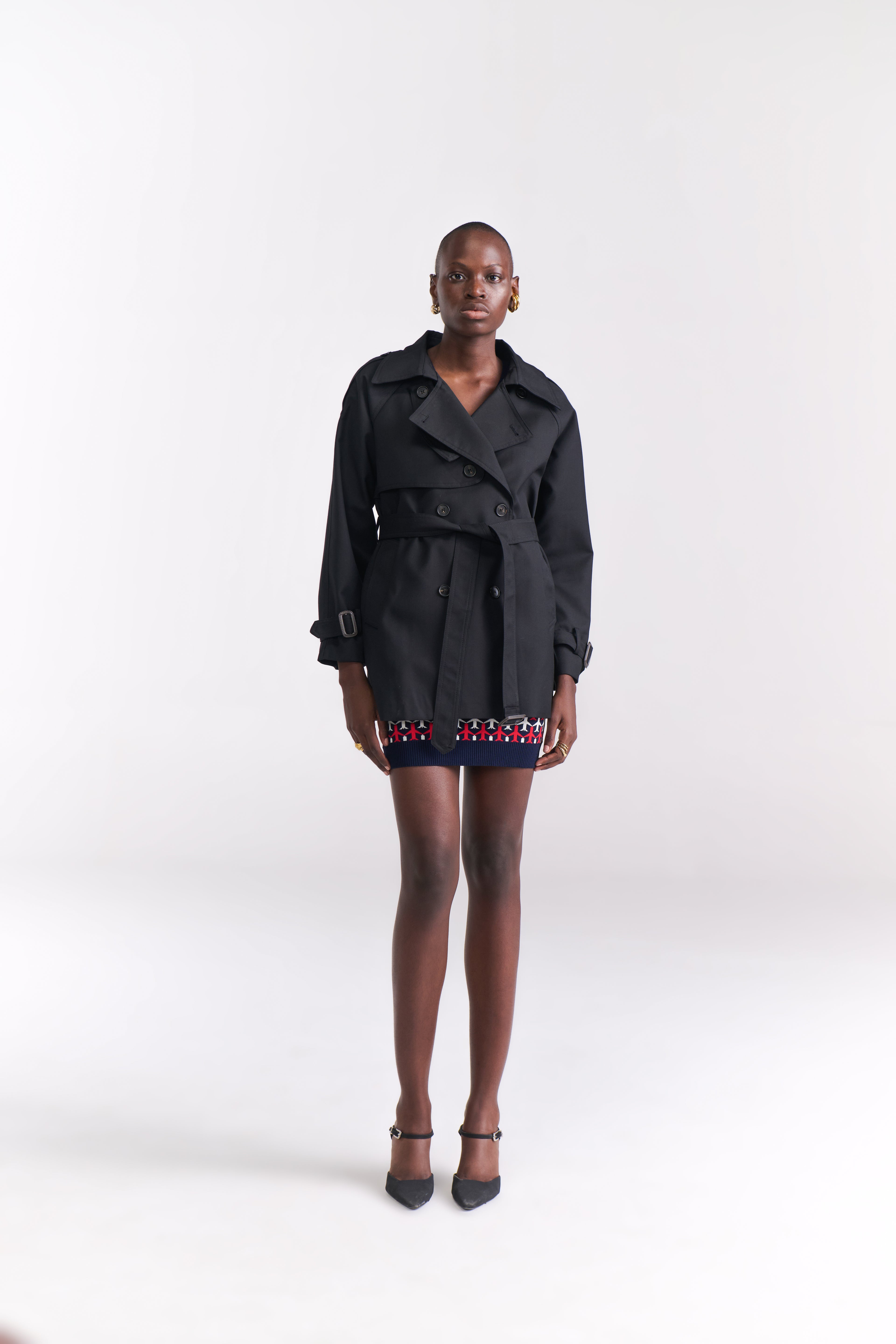 Black Short Trench Coat
