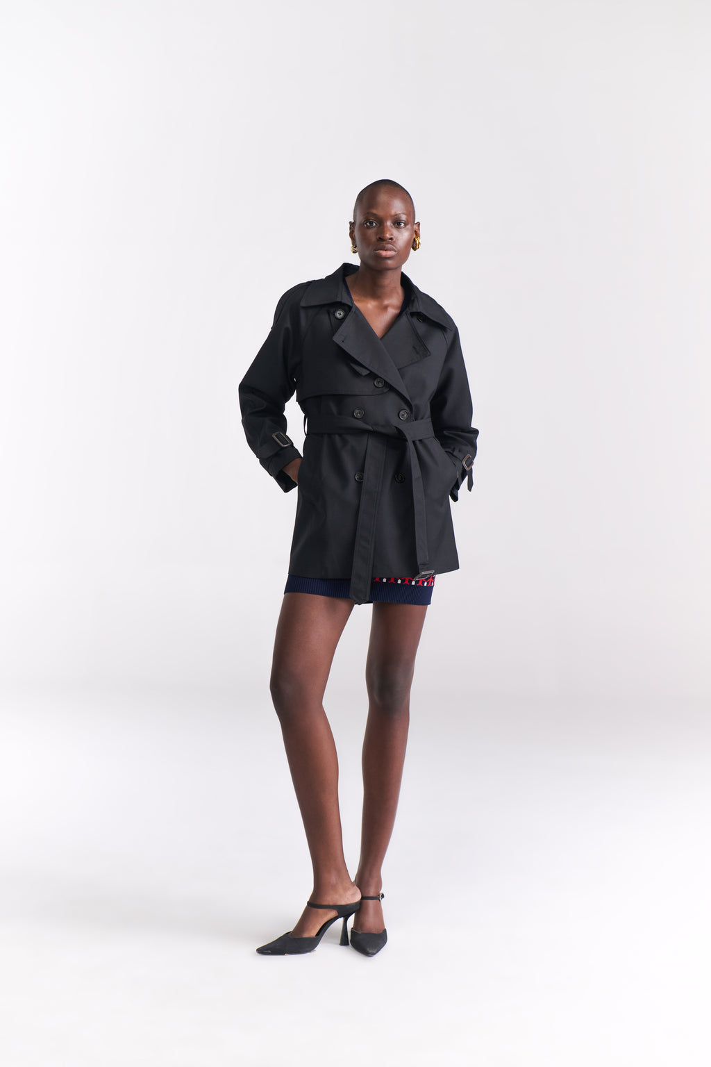 Black Short Trench Coat