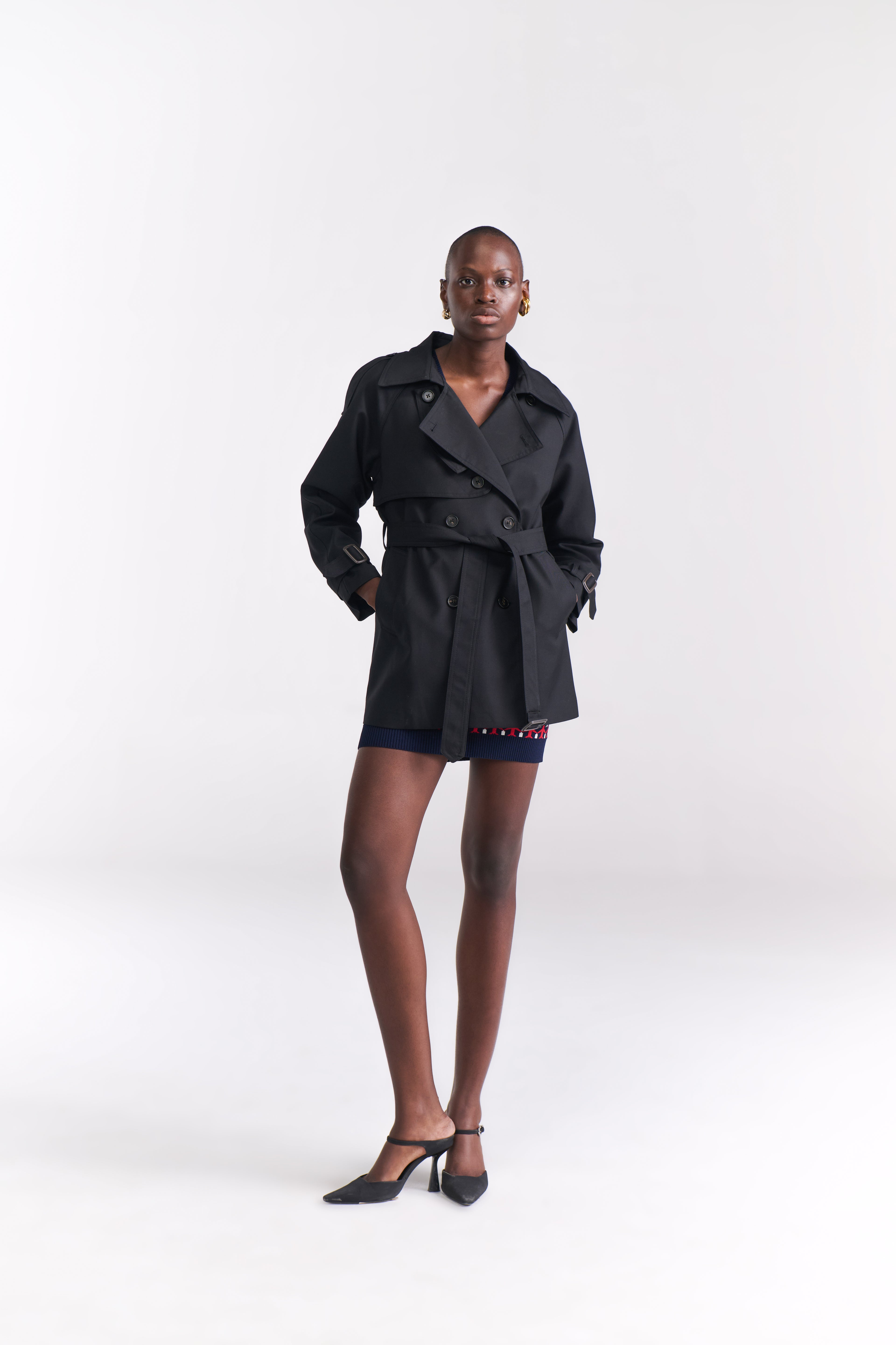 Black Short Trench Coat