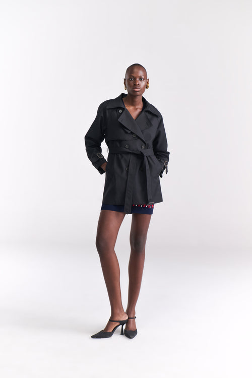 Black Short Trench Coat