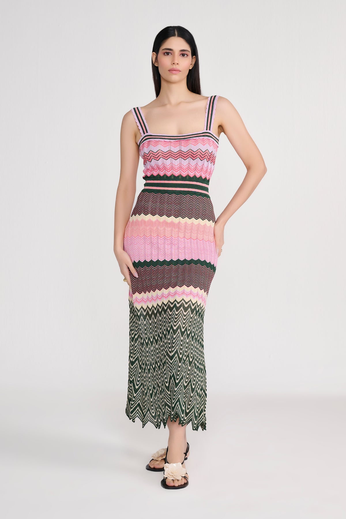 Chevron Knit Pointelle Maxi Dress — Tastes Like Couture, The Curated Collective