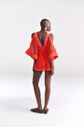 Tangerine Guipure Lace Playsuit