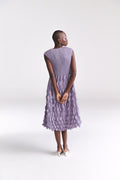 Lavender Crinkled Midi Dress
